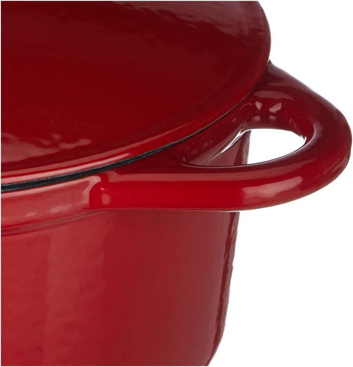 IBILI 725921R Kasserolle rund mit Deckel 21x10 cm in rot, Gusseisen, 21 cm, 2-Einheiten Redonda 2,7