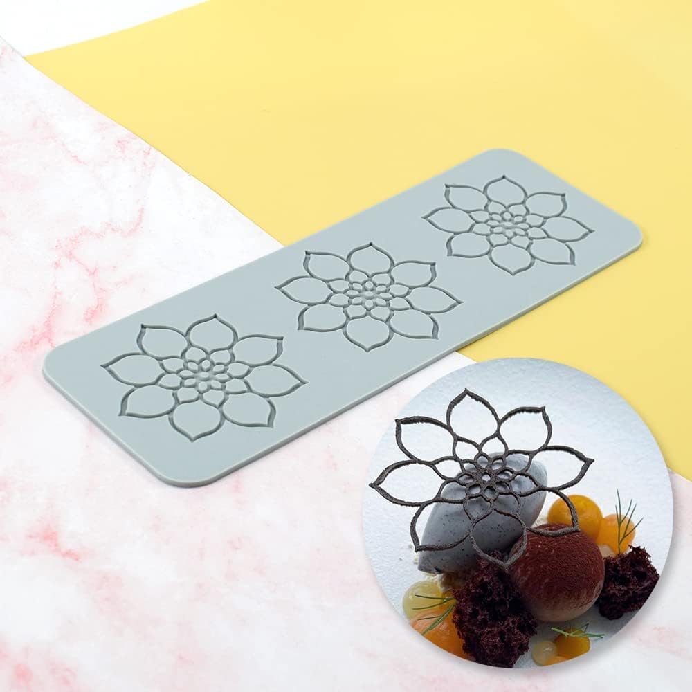 Silikon-Spitze-Matte, Zucker Craft Abdruckform essbare Kuchendekoration, 3 Löcher Mandala 3 Holes Ma