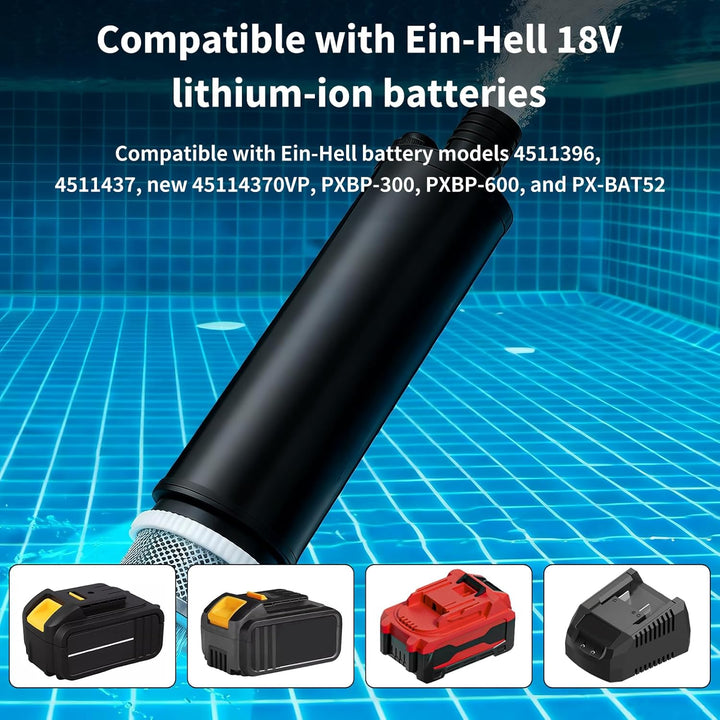 Tragbare Wasserpumpe Akku für Einhell 18V, 30L/min | Schmutzwasserpumpe, Edelstahl-Filter, Mini Tauc