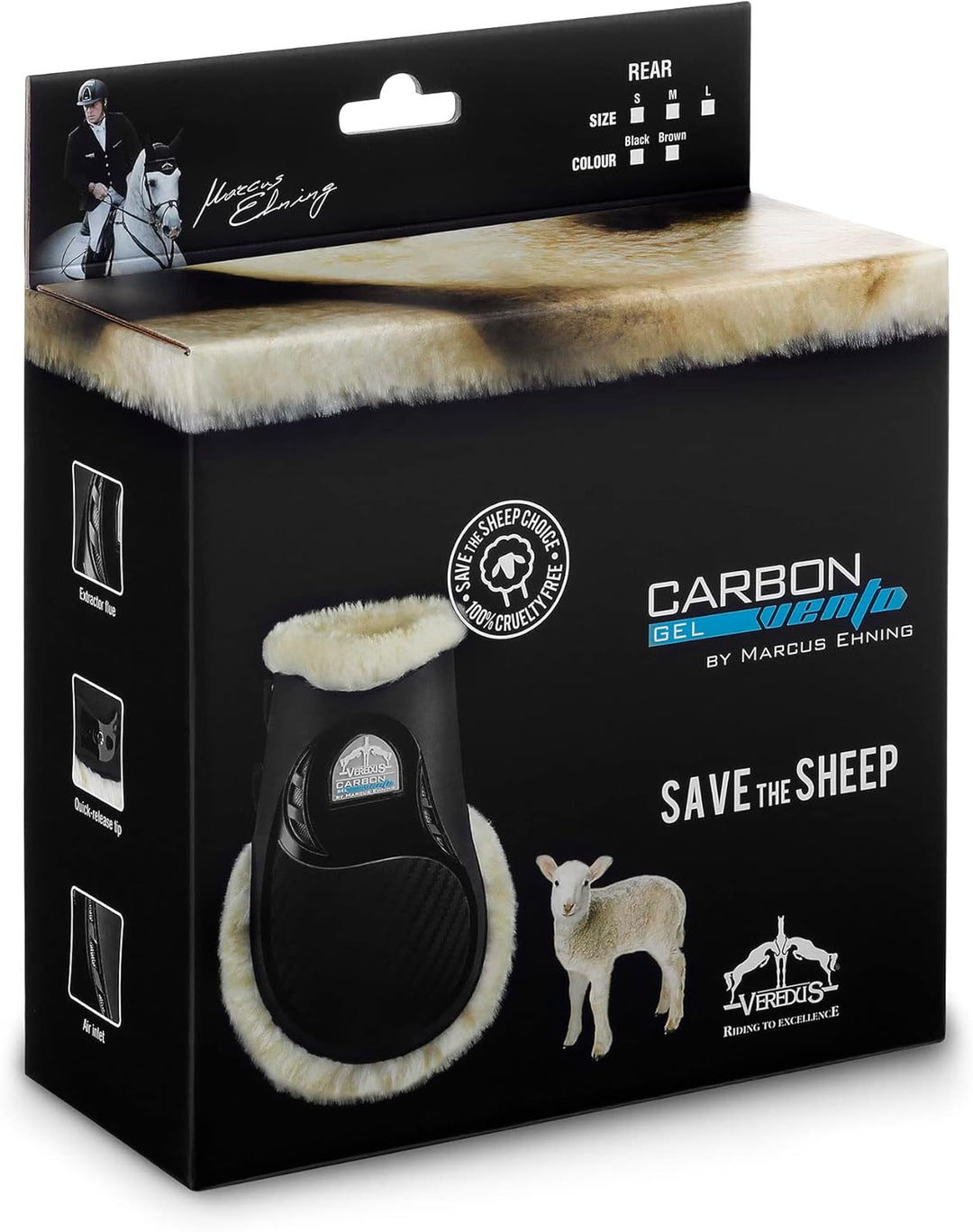 Veredus - Carbon Gel VENTO REAR - SAFE THE SHEEP L schwarz, L schwarz