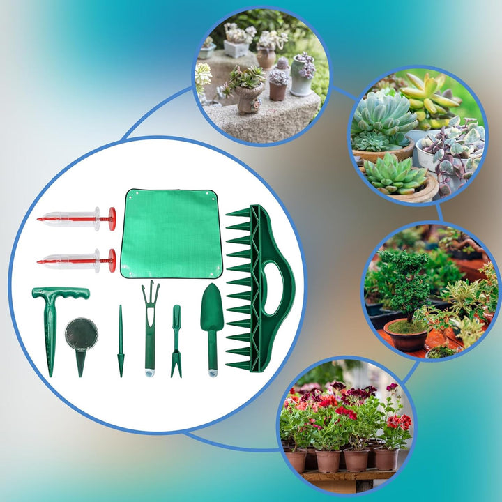 Gartenwerkzeug Set - Manueller Bodenlocher | Pflanzen Umtopfmatte,Für Tomaten Paprika Rasen Innen Au