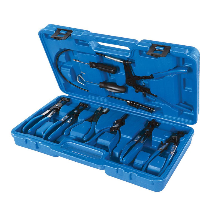 Silverline 984748 Schlauchschellen- und -klemmenzangen, Blau, 18–54 mm, 9- Teilig Satz Zangenset, Za