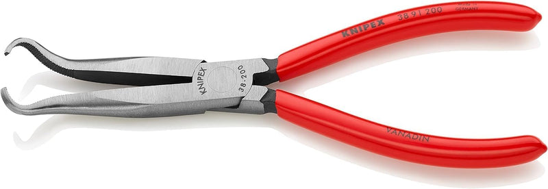 Knipex Mechanikerzange schwarz atramentiert, mit Kunststoff überzogen 200 mm 38 91 200 45° gewinkelt