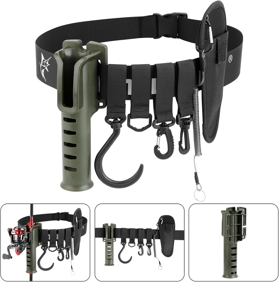 SAN LIKE Angeln Taille Rutenhalter Gürtel, Angelrutenhalter Gürtel Verstellbarer Angeln Watgürtel Wa