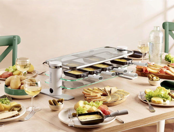 LAGRANGE Raclette-Gerät für 10 Personen, 1200 W, Glasplatten, abnehmbare obere Platte für einfache R