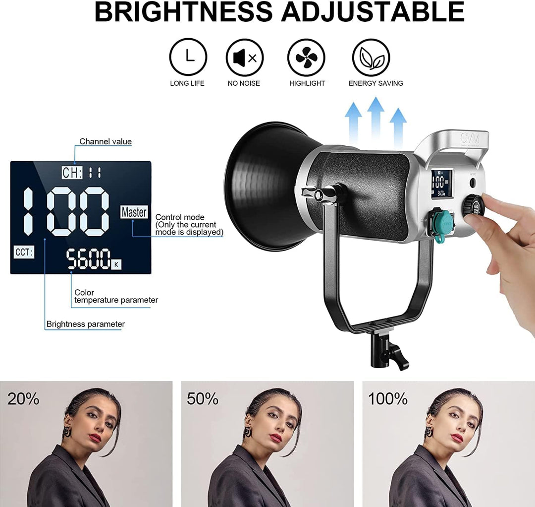 GVM 200W LED Videoleuchte mit Softbox, Bowens 3200K-5600K LED videolicht mit Stativ, APP und DMX Ste