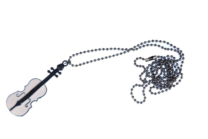 Miniblings Geigenkette Geige Kette Halskette 80cm Violine Musik Kugel Musiker weiss - Handmade Modes