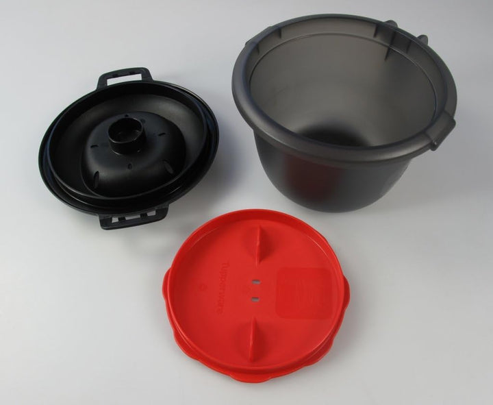 TUPPERWARE Mikrowelle Junior-Reis-Meister 500 ml schwarz/rot single Reiskocher 8283