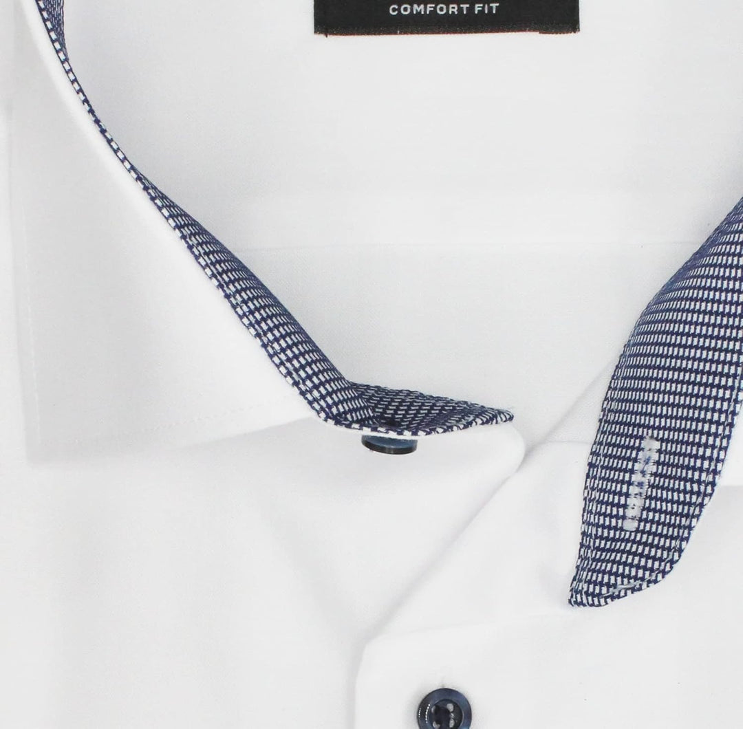 ETERNA Herren Businesshemd Kurzarm Comfort FIT | Uni | Bügelfrei | Kent Kragen 47 Weiss, 47 Weiss