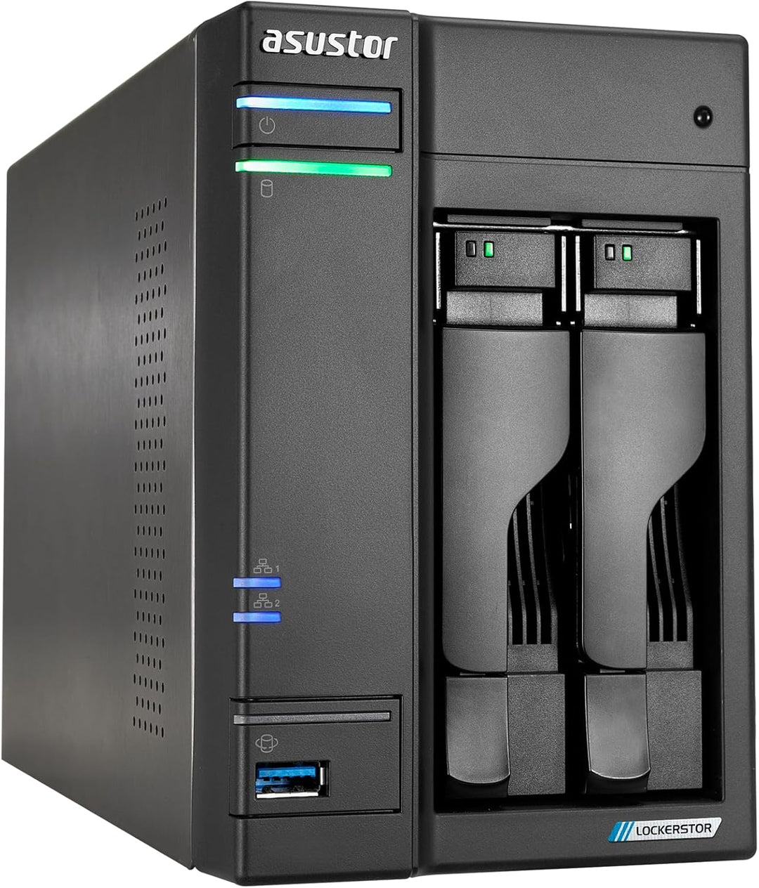 Asustor Lockerstor 2 Gen2+ AS6702T v2 2 Bay NAS Storage, Intel Quad-Core 2.0GHz CPU, Dual 5GbE Ports