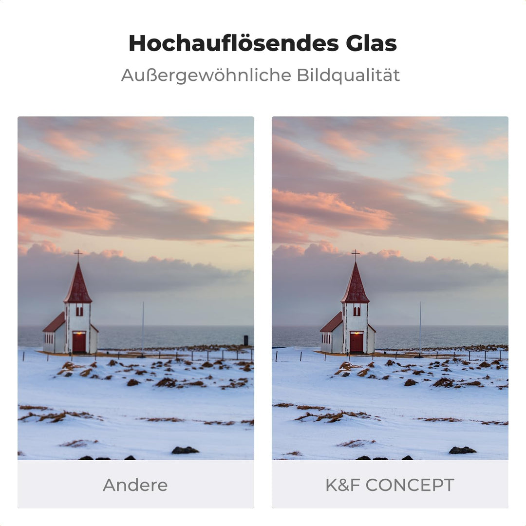 K&F CONCEPT Nano-X Soft GND8 Verlaufsfilter ND0,9(3 Stops) Rechteckfilter 100x150mm aus Optisches Gl