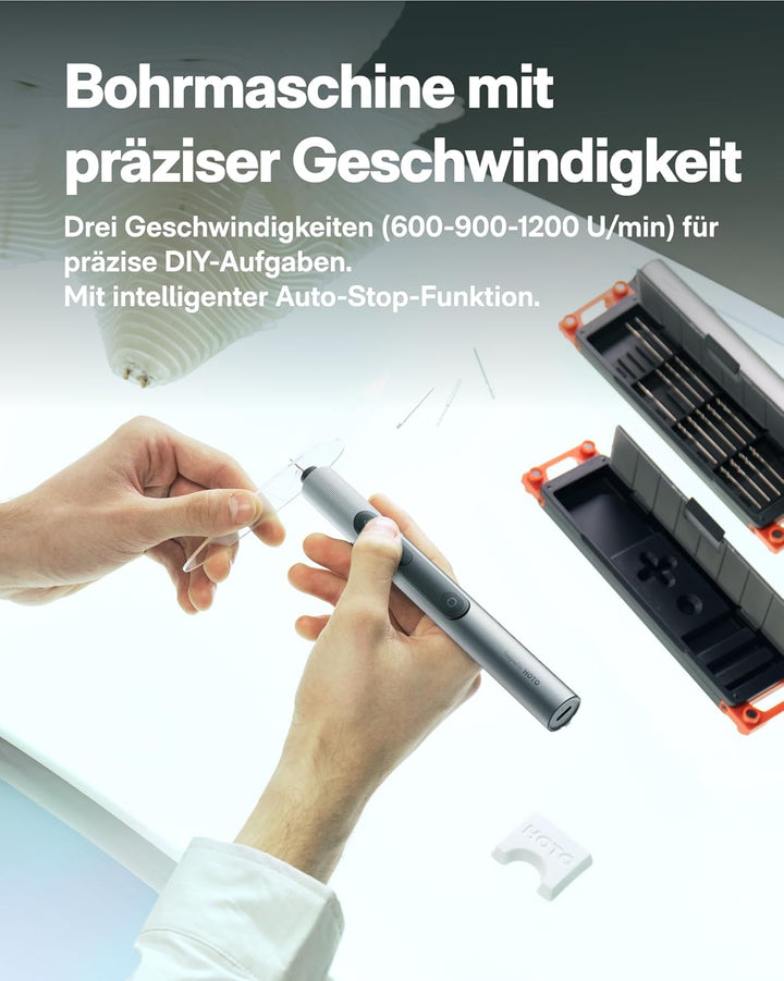 HOTO SNAPBLOQ™ D - A03 Mini - Bohrmaschine: USB - C - ladbar, dreistufige Drehzahl, mit 20 Bohrerbit
