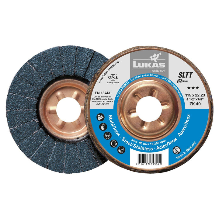 LUKAS A27201250400065A Schleiflamellenteller SLTT Zirkonkorund ø 125 mm Korn 40