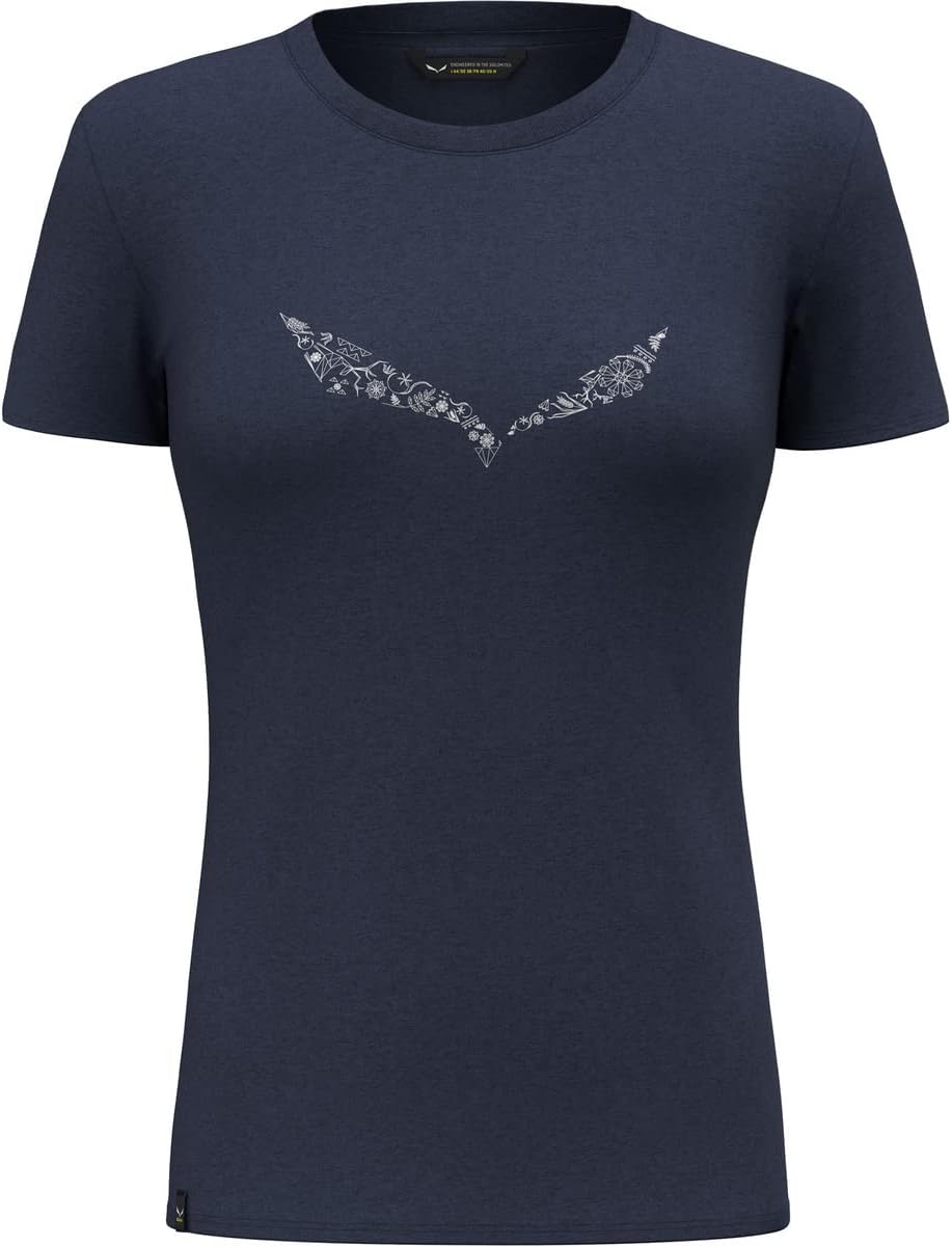 Salewa Damen Solid DRI-Release T-Shirt Funktionsshirt Outdoor-Shirt XL Premium Navy Melange, XL Prem