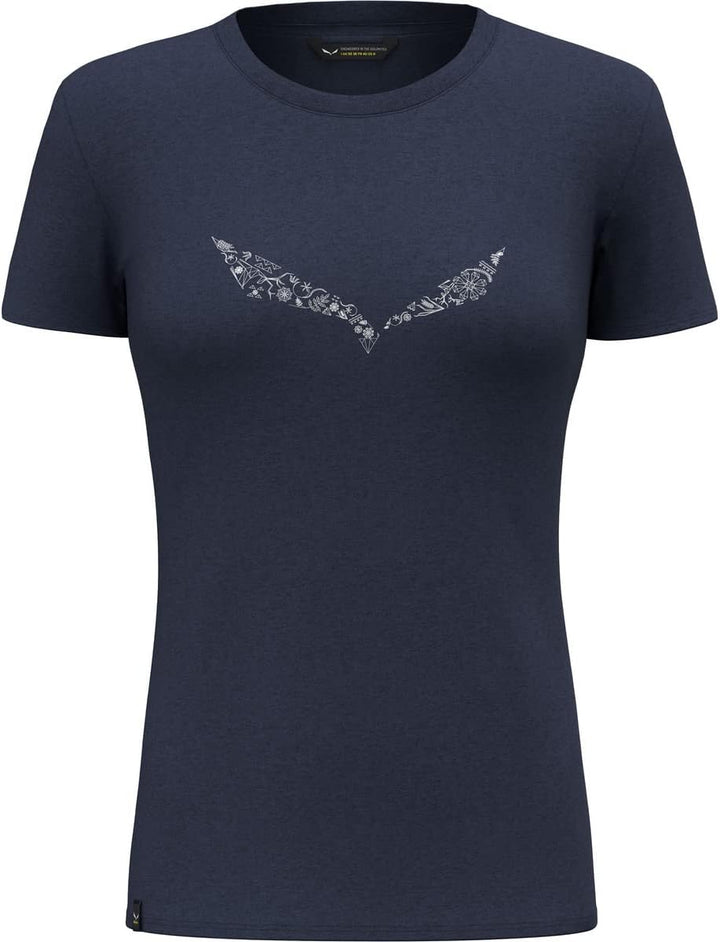 Salewa Damen Solid DRI-Release T-Shirt Funktionsshirt Outdoor-Shirt XL Premium Navy Melange, XL Prem