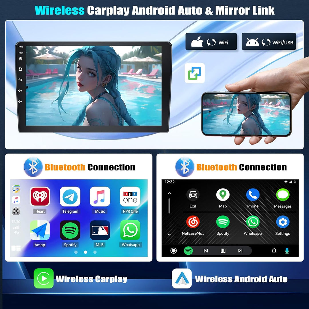 CAMECHO 2G+64G Android 13 Autordio Pour Suzuki Splash Ritz/Opel Agila 2004-2014 Avec Carplay/Android