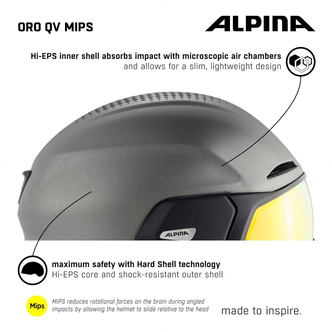 Alpina ORO QV MIPS - Unisex Visierhelm 51-55 cm, 51-55 cm