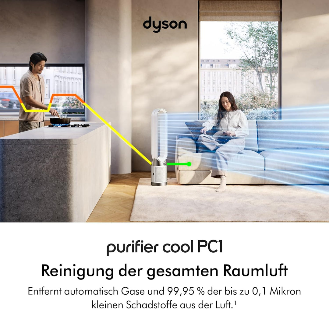 Dyson Purifier Cool PC1 Luftreiniger mit kraftvollem kühlenden Luftstrom (Weiss/Weiss)
