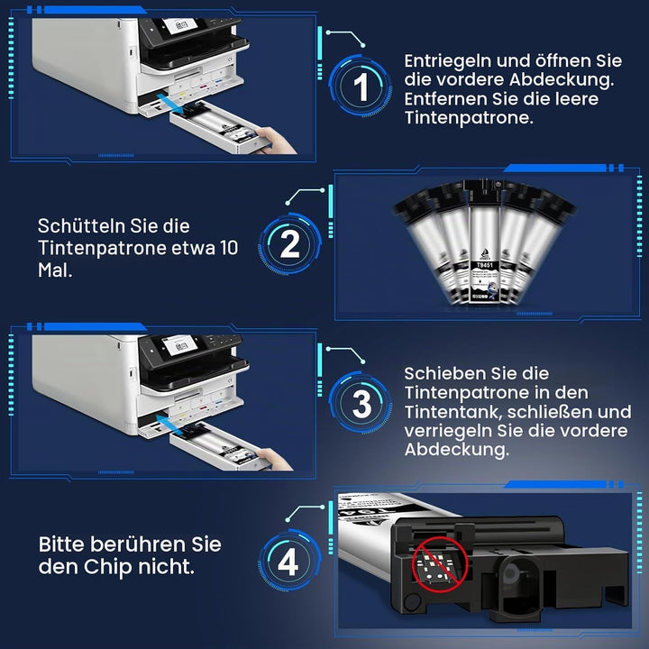 DOUBLE D T9451 T9452 T9453 T9454 für Epson T9451-T9454 kompatibel mit Epson Workforce Pro WF-C5710DW