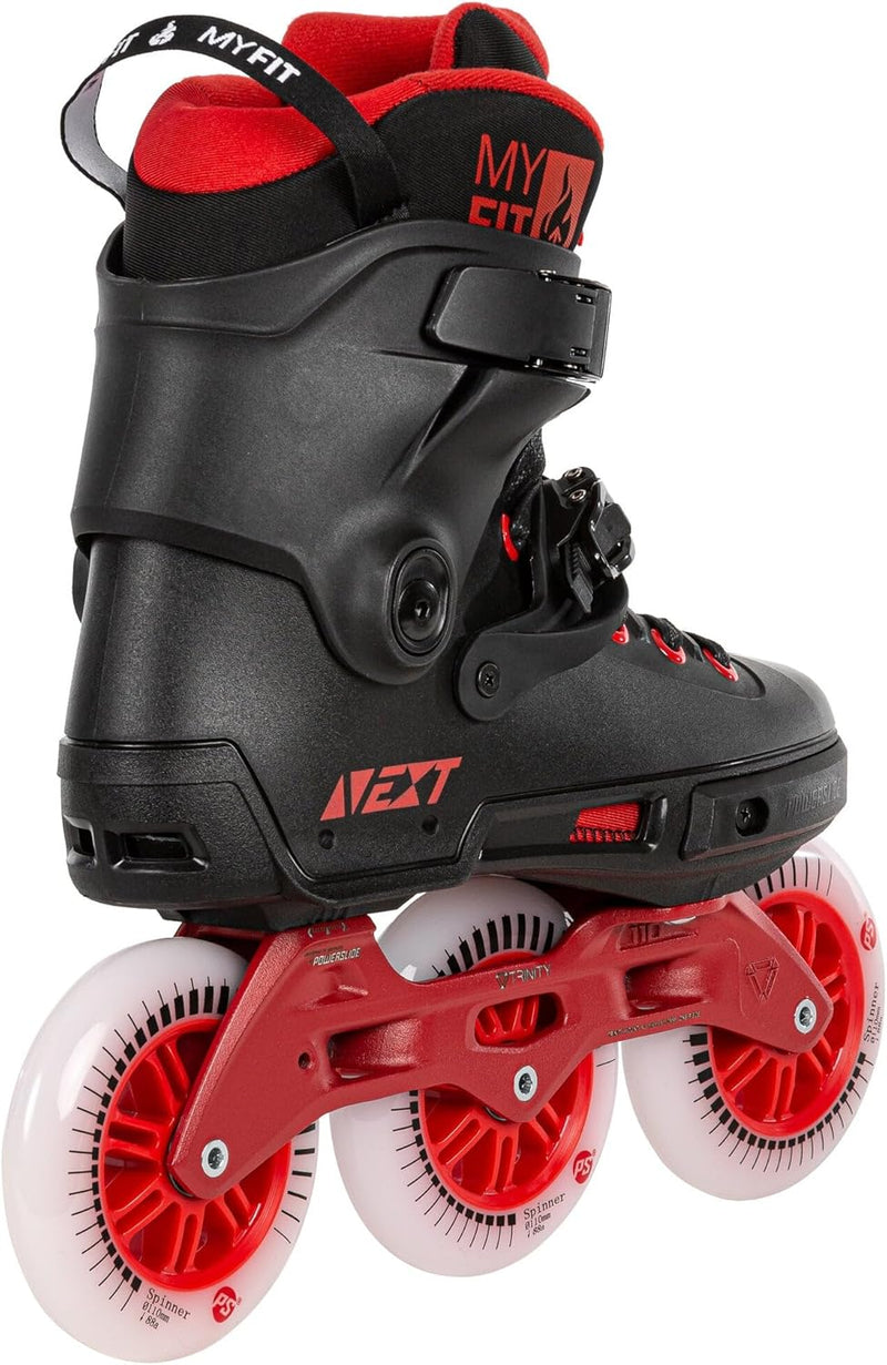 Powerslide Inline Skate Next Black Red 110, für Urban und Fitness, für Damen und Herren 38-39, 38-39