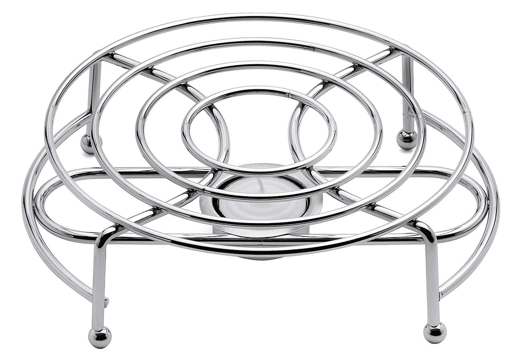 Weis 56201 Rechaud Rund 1-flammig, Metall, Silber, 17.5 x 17.5 x 5.5 cm