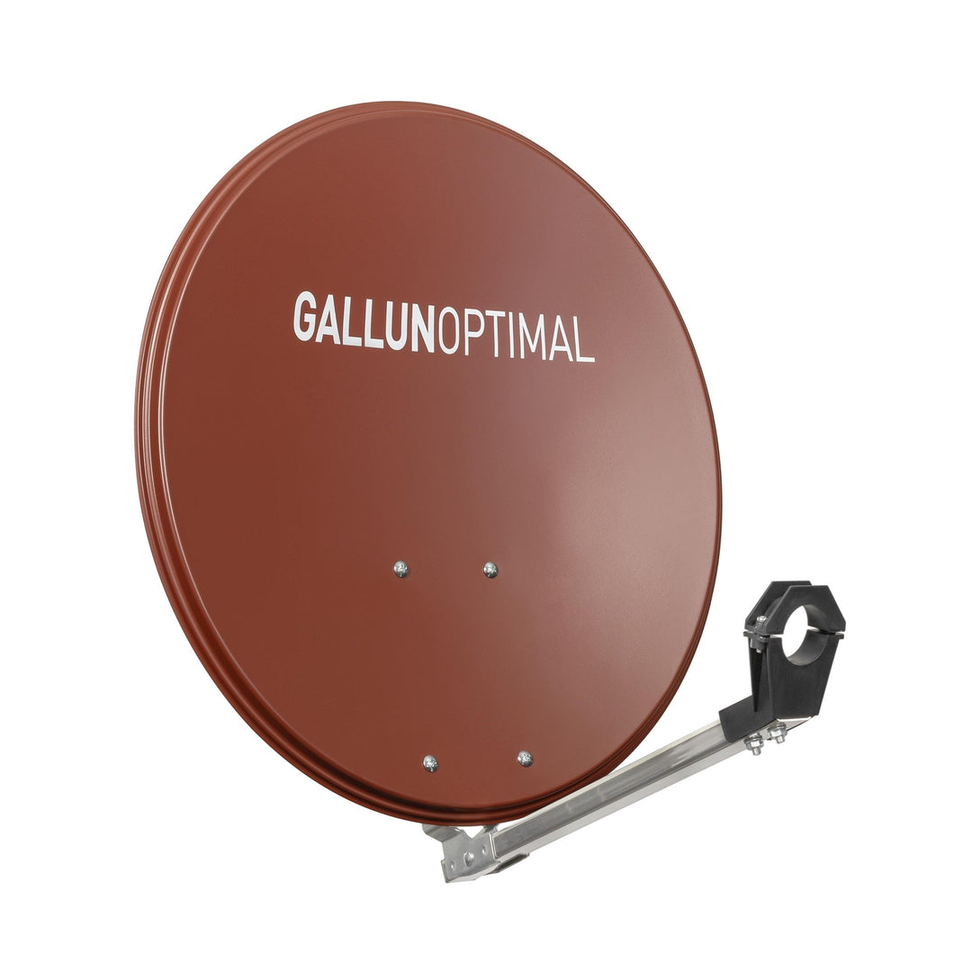 GALLUN Offset-Parabolantenne ALU 60 cm rot – SAT Spiegel mit 35,15 dB Gewinn, Reflektorhalterung aus