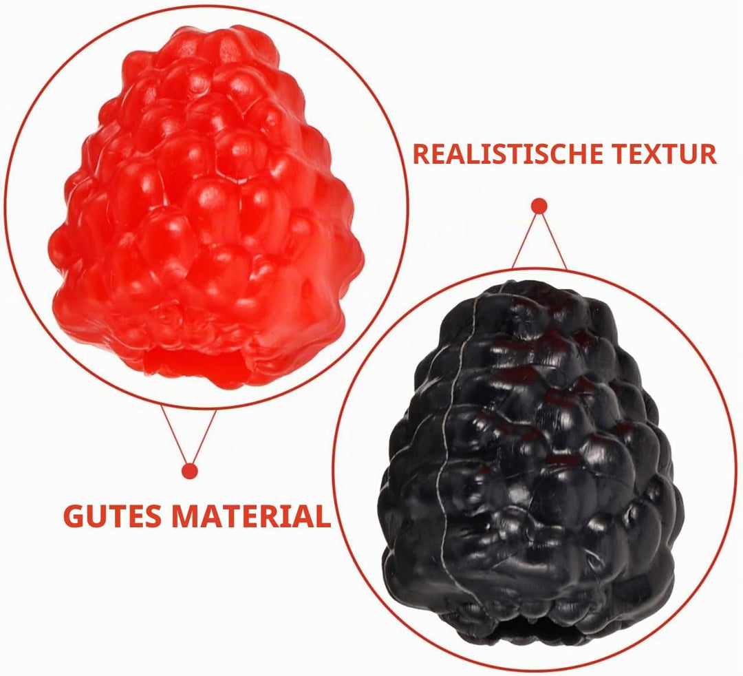IMIKEYA 40 Stück Künstliche Himbeeren Deko Obst Lebensecht Plastik Himbeeren Rot Schwarz Realistisch