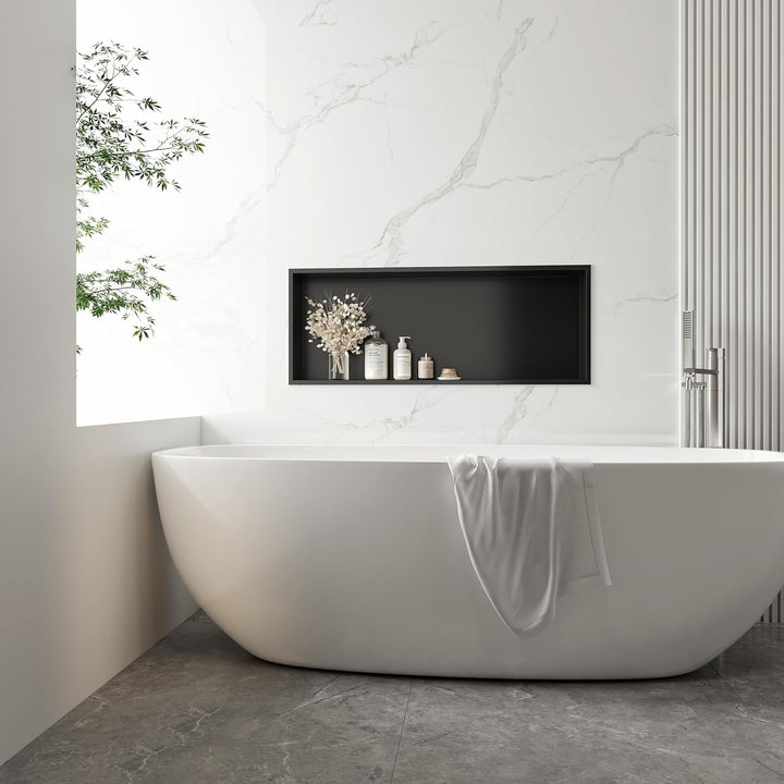 Neodrain Wandnische Dusche Edelstahl Duschnische Einzelregal Lagerung für Badezimmer 75 x 30 cm, Sch