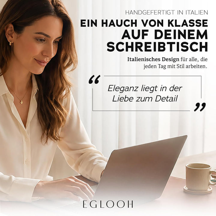Eglooh - Calliope - Schreibtischunterlage Leder Schwarz mit Kantenschutz cm 50x35 - Gewinkelte Schre