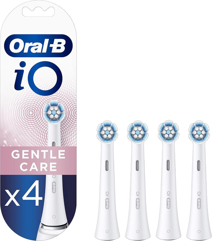 Oral-B iO Gentle Care, Aufsatz, 4 Ersatzbürsten für elektrische Zahnbürste, für eine sanfte Reinigun