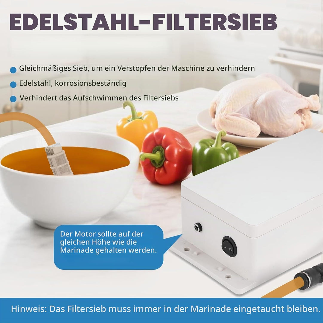 MXBAOHENG Marinierte Spritze Elektrische Kochsalzinjektionspumpe 70W Fleischeinlegemaschine Fleisch