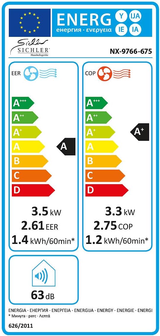 Sichler Haushaltsgeräte Mobile Klimaanlage: Klimaanlage, Heiz-Funktion, 12.000 BTU/h, 3.500 W, WLAN,