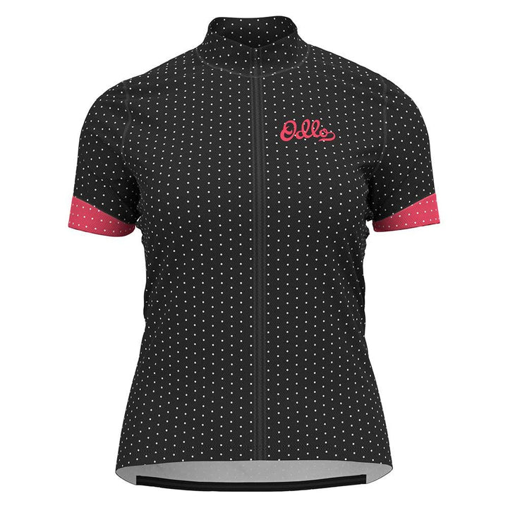 Odlo Herren Essential Print_411961 Radtrikot (1er Pack) M Black - Paradise Pink, M Black - Paradise