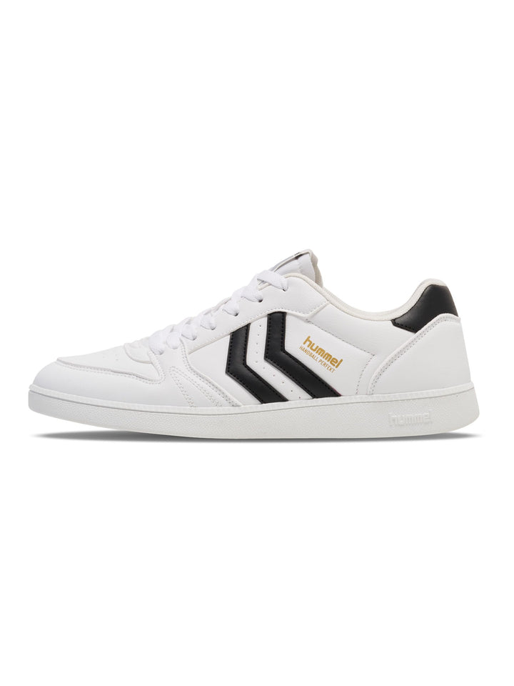 hummel Handball Perfekt Athleisure Sneaker Low 42 EU White Black, 42 EU White Black