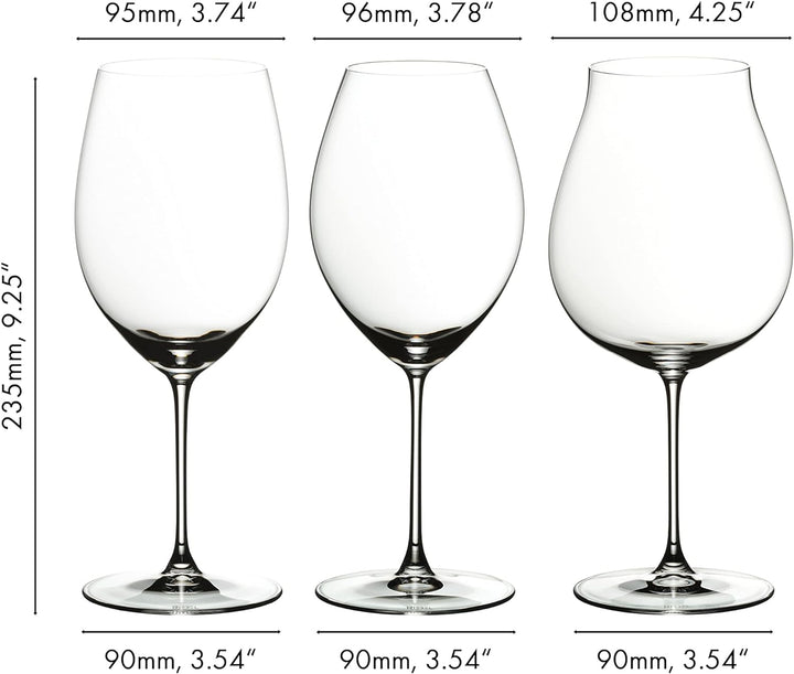 RIEDEL Ridel Veritas Gläser-Set, Kristall, transparent, 3 Stück (1er Pack), 3 3 Stück (1er Pack) Tra