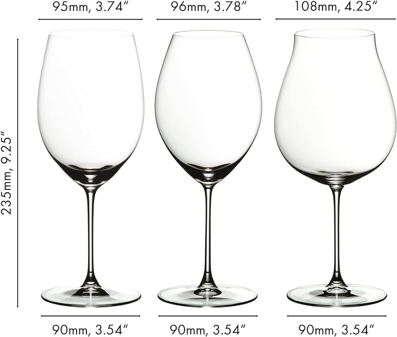 RIEDEL Ridel Veritas Gläser-Set, Kristall, transparent, 3 Stück (1er Pack), 3 3 Stück (1er Pack) Tra