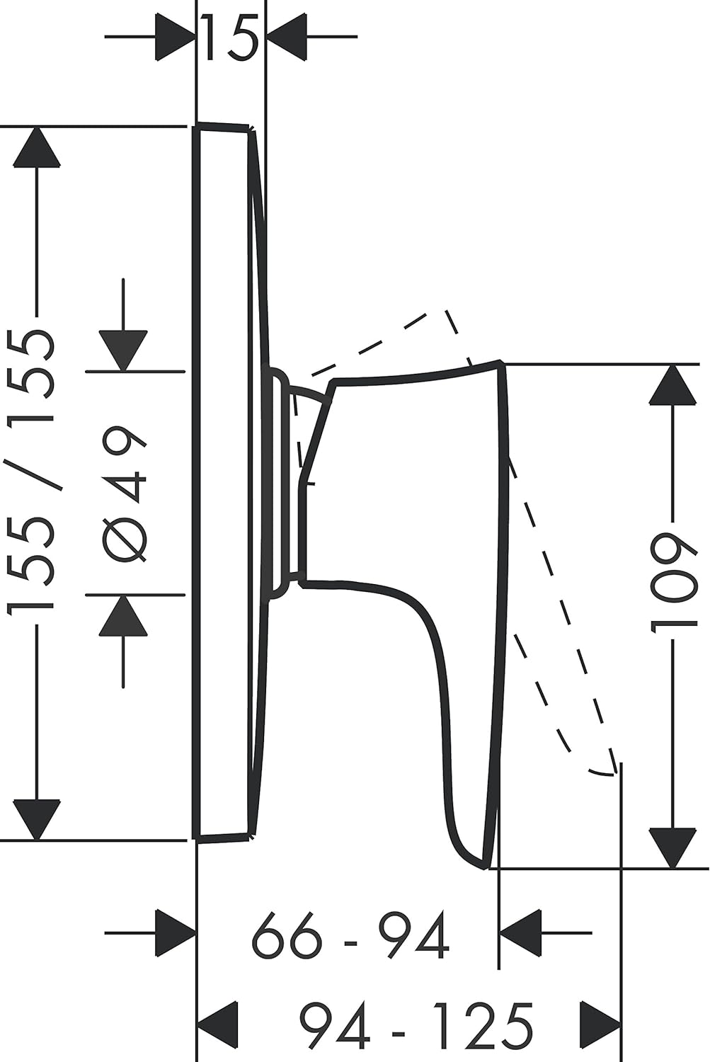 hansgrohe PuraVida Unterputz Duscharmatur, für 1 Funktion, Weiss/Chrom für Durchfluss bis ca. 32 l/m