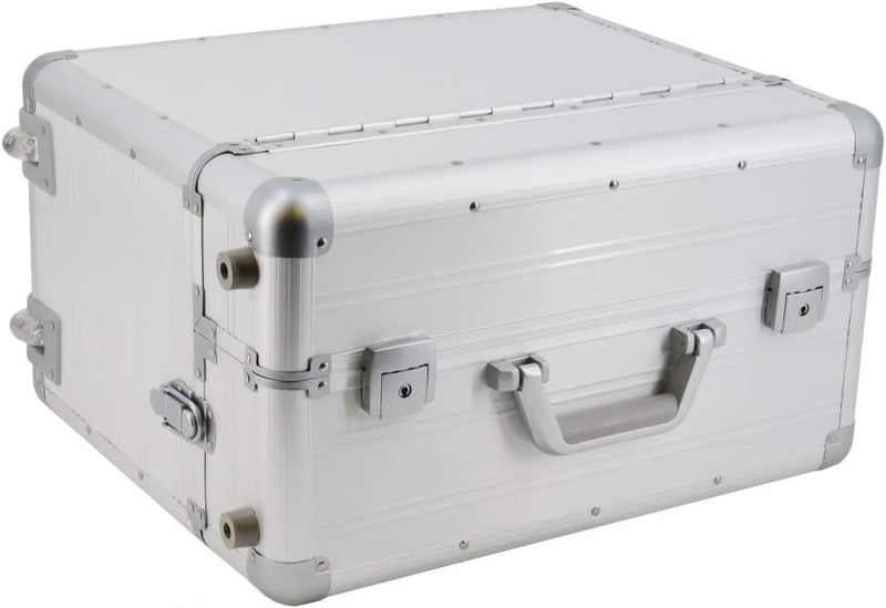 XXL Pilotenkoffer mit Rollen mit Trolley von SONOVO aus Aluminium in Silber 45165 | Alukoffer, Akten