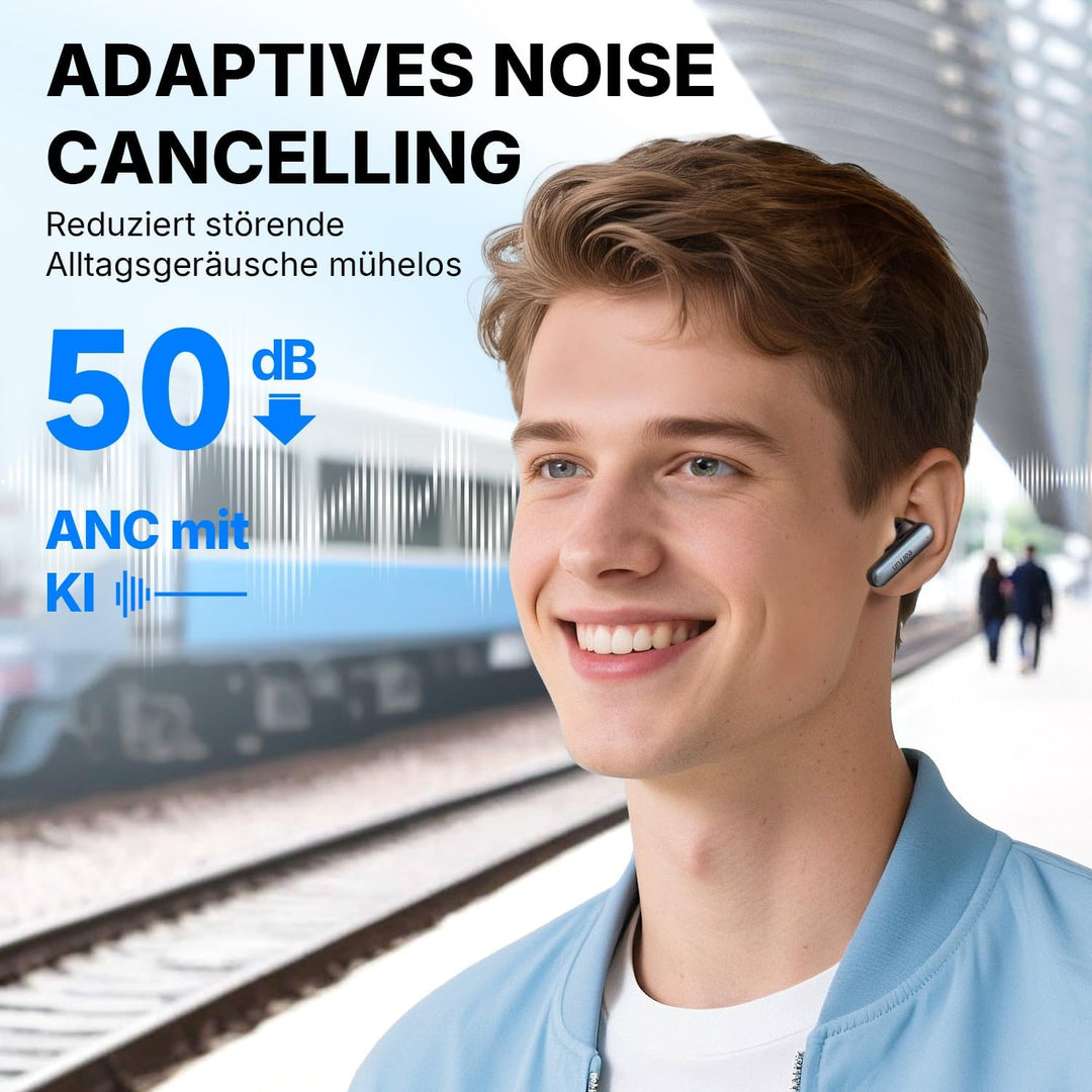 EarFun Air Pro 4i Bluetooth Kopfhörer In Ear, Adaptives Hybride Aktives Noise Cancelling Kopfhörer,