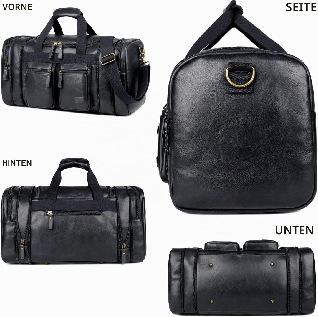BAOSHA Faux Leder Reise Duffel Weekender Tasche Handgepäck Tragetasche Übernachtungstasche Sporttasc