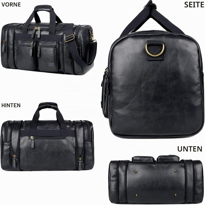 BAOSHA Faux Leder Reise Duffel Weekender Tasche Handgepäck Tragetasche Übernachtungstasche Sporttasc