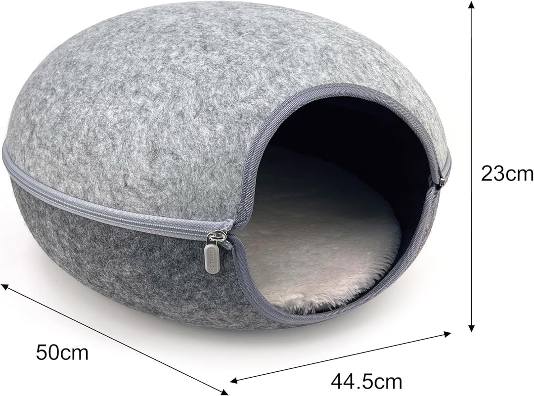 Lucky Sign Katzenhöhle aus Filz Komfortables und modernes Katzenbett mit weichem und waschbarem Kiss