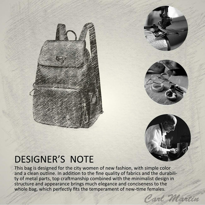 NICOLE & DORIS Damen Lederrucksack Lässiger Damenrucksack für Damen Rucksackbeutel für Damen schwarz