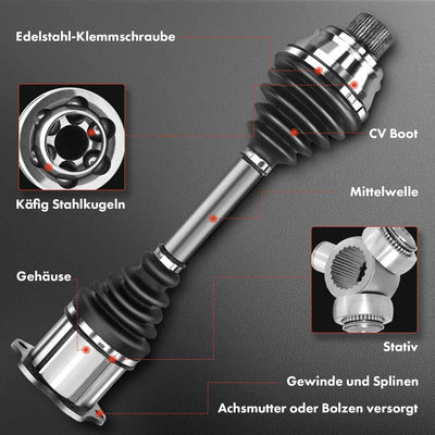 Frankberg 2x Antriebswelle Vorderachse Kompatibel mit Transporter IV Bus 70 7D 1.8L-2.8L 1990-2003 T