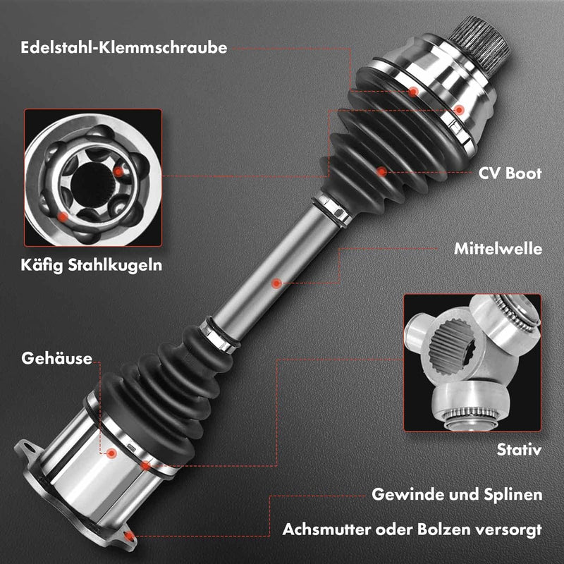 Frankberg Antriebswelle Vorne Links Kompatibel mit A4 8D2 8D5 1.9L 1995-2001 Superb I 3U4 1.8L 2001-