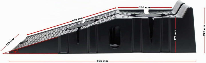 XPOtool Auffahrrampe 2er Set Schwerlast Rampe bis 2,5 Tonnen KFZ-Auffahrt Plattform Hebebühne