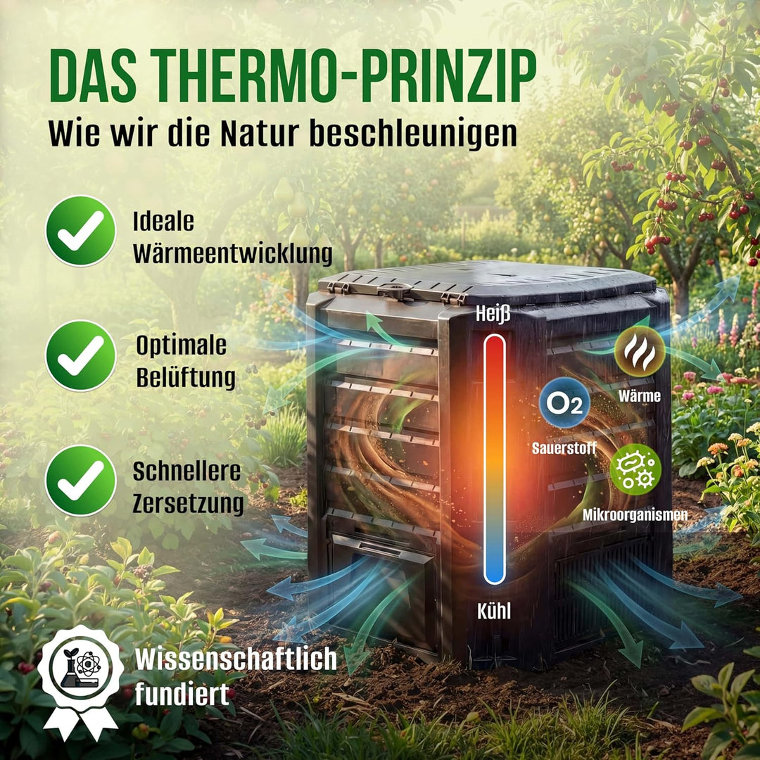 Komposter 380L Weitere Grössen: 800L 1200L 1600L Einzelmodul: 72 x 72 x 83cm witterungsbeständig Dec