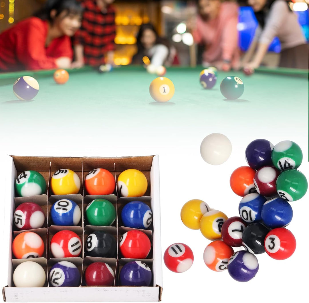 25mm Mini Billard Set 16 Kugeln amerikanisches Harzmaterial tragbarer Tischbillard Kinder Erwachsene
