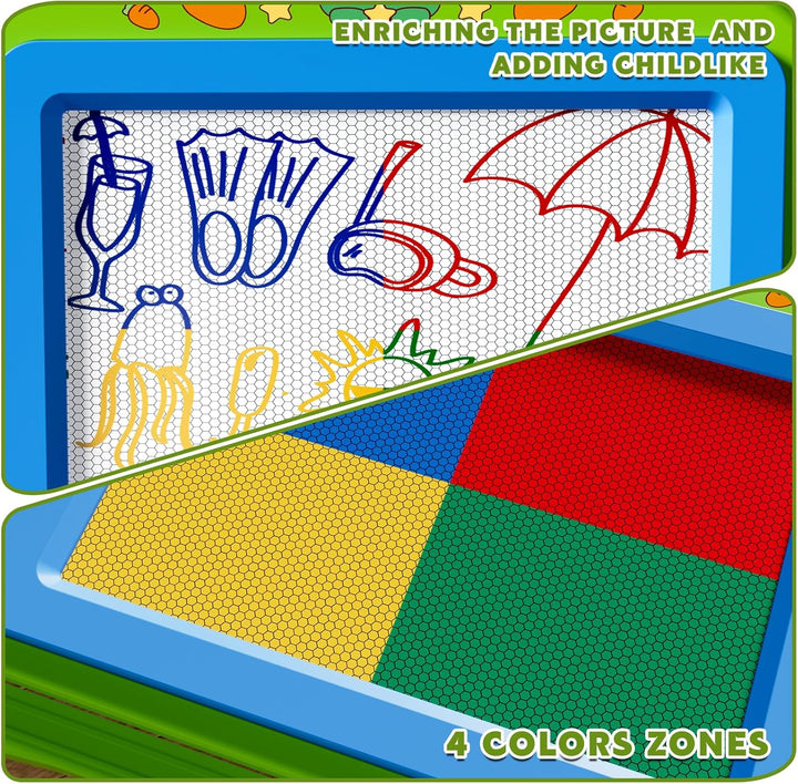 XL Magnetische Zaubertafel für Kinder, Maltafel mit Stempel & Stift, Lernspielzeug & Reisegrösse, Ge