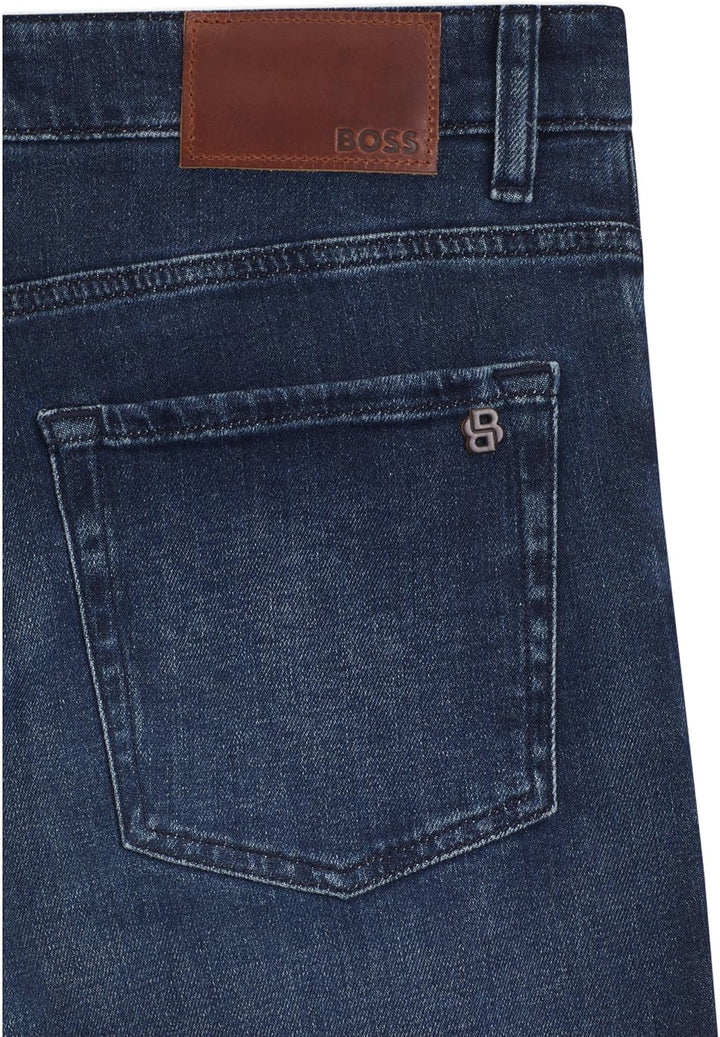 BOSS Herren Maine BC-L-P Regular-Fit Jeans aus blauem Super-Stretch-Denim 30W / 32L Navy410, 30W / 3